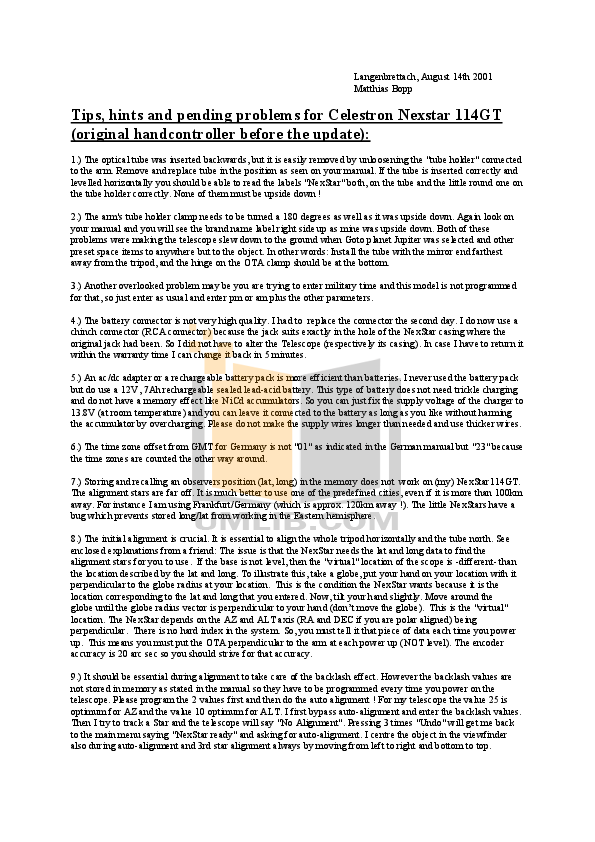 Download free pdf for Celestron NexStar 114GT Telescope manual